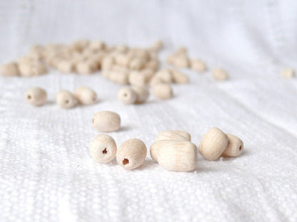 5x8 mm Unfinished wooden oval beads 50 pcs - eco friendly