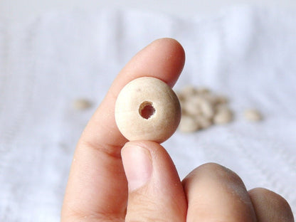 18 mm Wooden spacer beads 50 pcs natural eco friendly