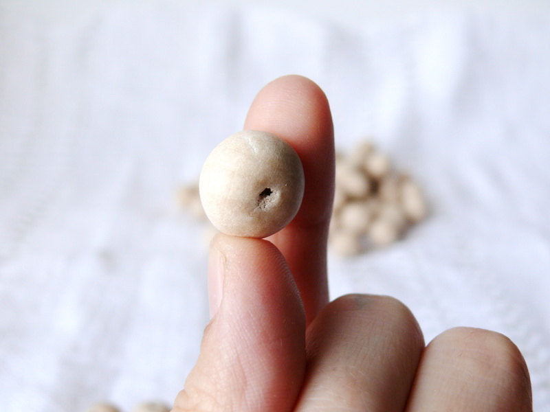 13 mm Natural wooden beads 10 pcs - eco friendly - beech wood