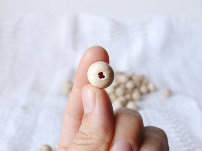 11 mm natural wooden beads 25 pcs - eco friendly - beech wood