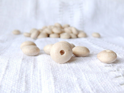 18 mm Wooden spacer beads 50 pcs natural eco friendly