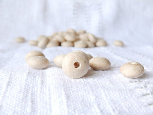 18 mm Wooden spacer beads 50 pcs natural eco friendly