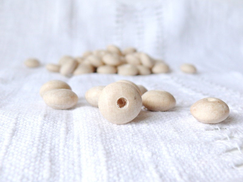 18 mm Wooden spacer beads 50 pcs natural eco friendly