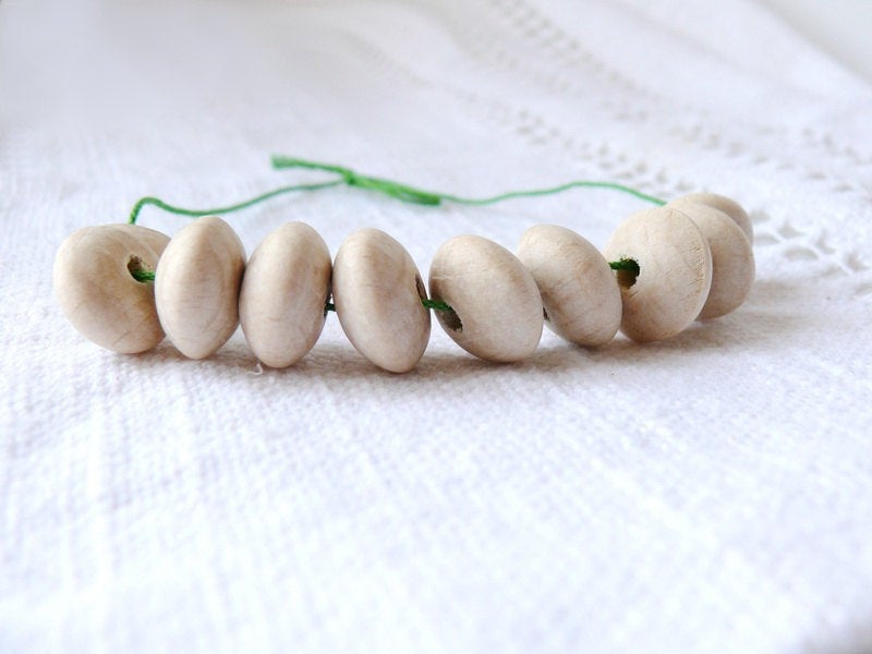 18 mm Wooden spacer beads 50 pcs natural eco friendly