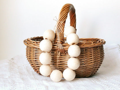 30 mm Wooden beads 10 pcs - big hole 10 mm - natural eco friendly r30mmbh