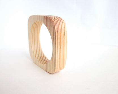 20 mm Wooden bracelet unfinished square - natural eco friendly