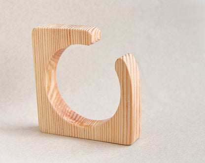 20 mm Wooden bracelet unfinished square with break - natural eco friendly