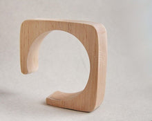 Load image into Gallery viewer, 25 mm Wooden cuff unfinished square with break - natural eco friendly
