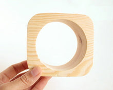 Load image into Gallery viewer, 45 mm Wooden bracelet blank unfinished square - natural eco friendly
