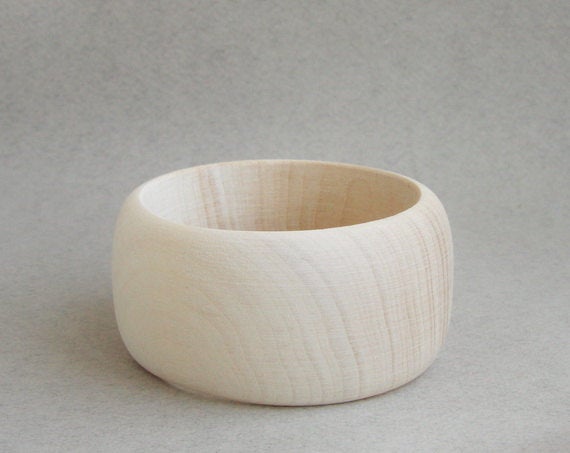 40 mm Wooden bangle unfinished round - natural eco friendly