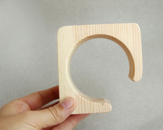 45 mm Wooden cuff  unfinished square with break - natural eco friendly