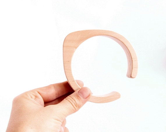 20 mm Wooden bracelet unfinished drop shape - natural eco friendly