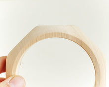 Load image into Gallery viewer, 25 mm Wooden hex nut bangle unfinished - natural eco friendly
