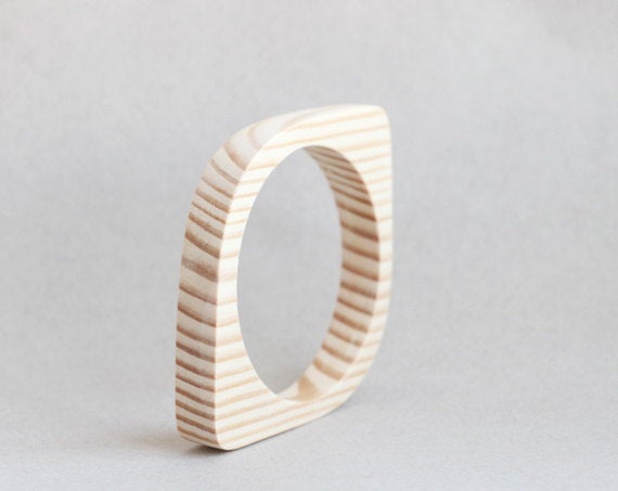 15 mm Wooden bracelet unfinished eye shape - natural eco friendly
