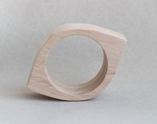 Load image into Gallery viewer, 40 mm Wooden bangle unfinished eye shape - natural eco friendly
