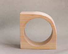 Load image into Gallery viewer, 45 mm Wooden cuff unfinished corner - natural eco friendly
