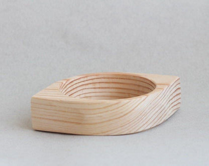 25 mm Wooden bangle unfinished corner - natural eco friendly