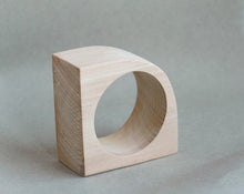 Load image into Gallery viewer, 40 mm Wooden bangle unfinished corner - natural eco friendly
