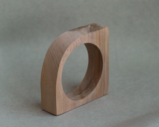 25 mm Wooden bangle unfinished corner - natural eco friendly