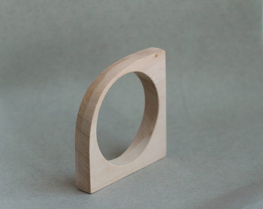 15 mm Wooden bangle unfinished corner - natural eco friendly