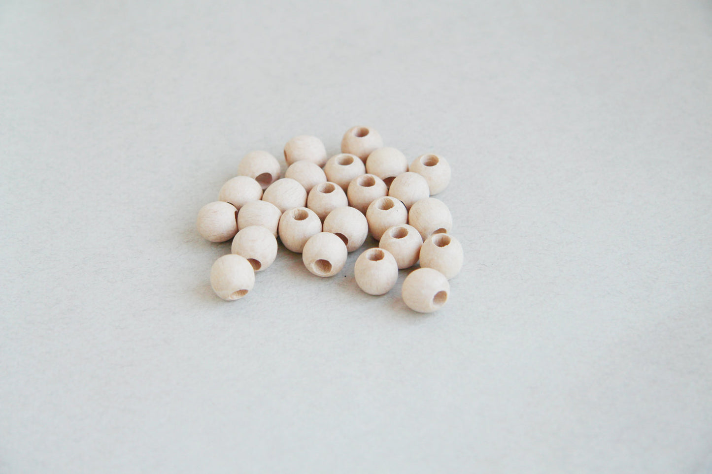 11  mm Wooden beads 25 pcs - big hole 5 mm - natural eco friendly - beech wood