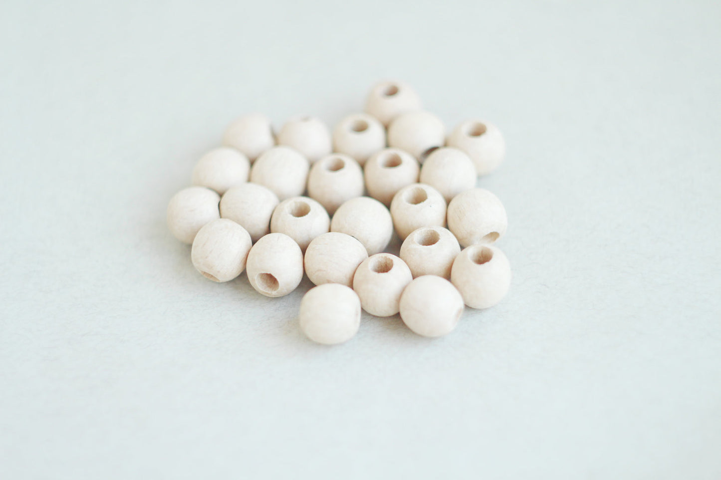 11  mm Wooden beads 25 pcs - big hole 5 mm - natural eco friendly - beech wood