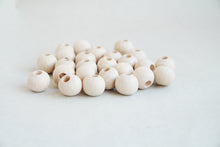 Load image into Gallery viewer, 15  mm Wooden beads 50 pcs - big hole 6 mm - natural eco friendly
