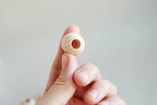 Load image into Gallery viewer, 18  mm Wooden beads 10 pcs - big hole 6 mm - natural eco friendly
