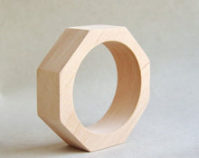 Load image into Gallery viewer, 25 mm Wooden bracelet unfinished round octahedral - natural eco friendly
