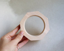 Load image into Gallery viewer, 35 mm Wooden bracelet unfinished round octahedral - natural eco friendly
