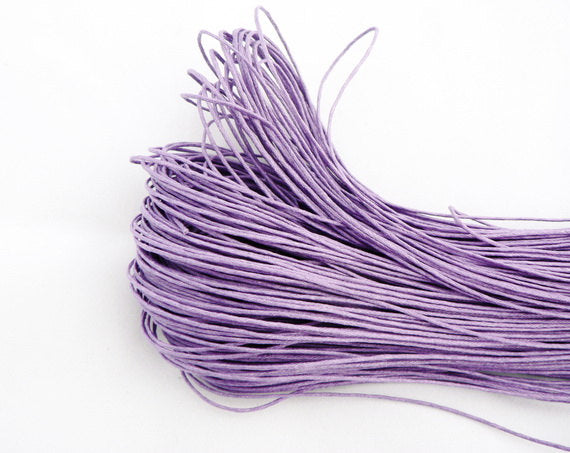 Lilac Wax Cotton Cord 1mm 10 meters - 10,9 yards or 32,8 feet