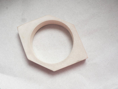 20 mm Wooden rhomboid bangle unfinished - natural eco friendly