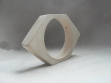 Load image into Gallery viewer, 20 mm Wooden rhomboid bangle unfinished - natural eco friendly

