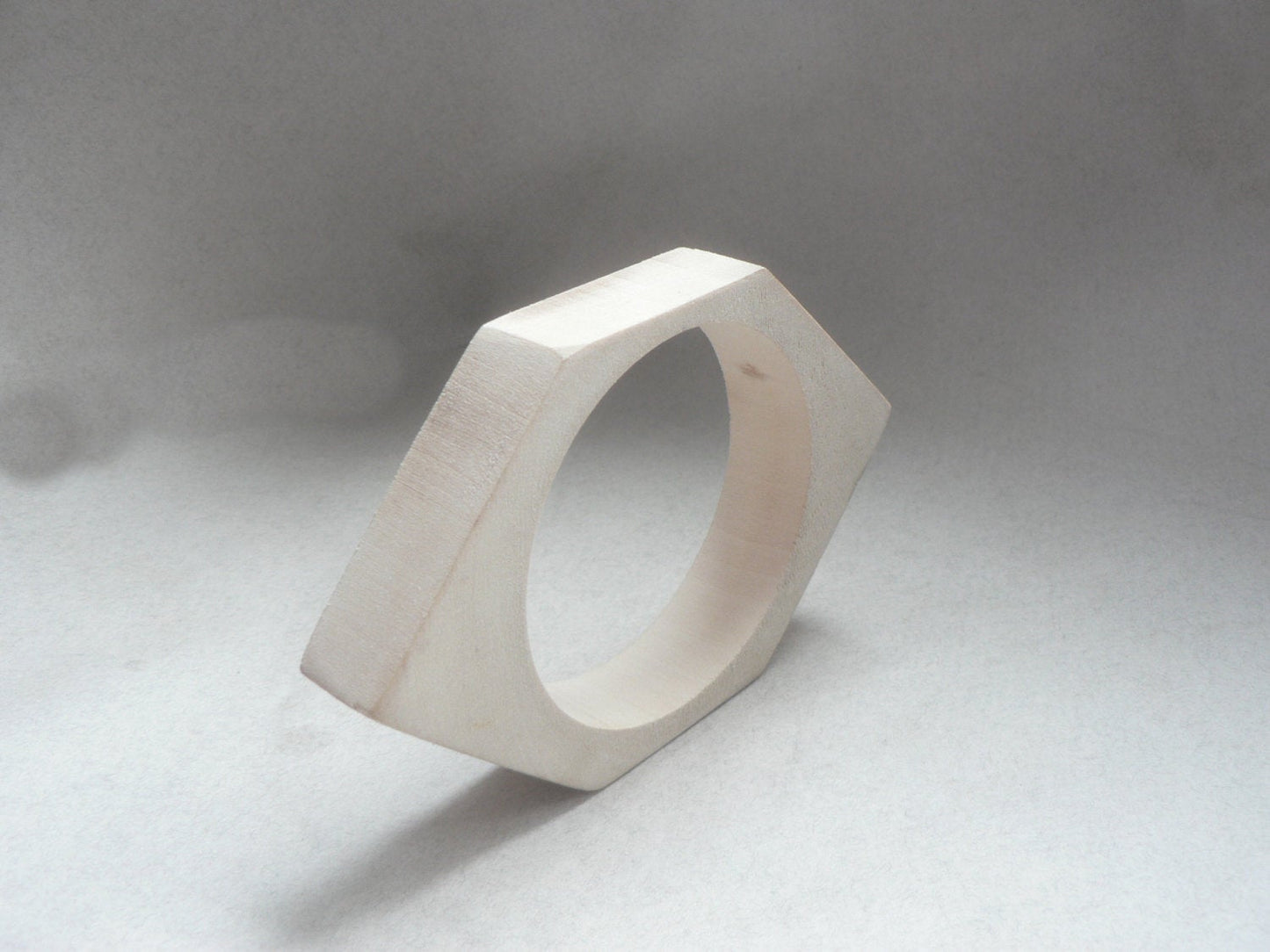 20 mm Wooden rhomboid bangle unfinished - natural eco friendly