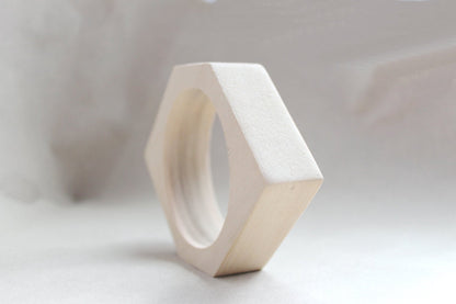 25 mm Wooden rhomboid bangle unfinished - natural eco friendly