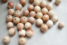 Load image into Gallery viewer, Juniper aroma beads 14 mm Natural polished - 10 pcs - eco friendly
