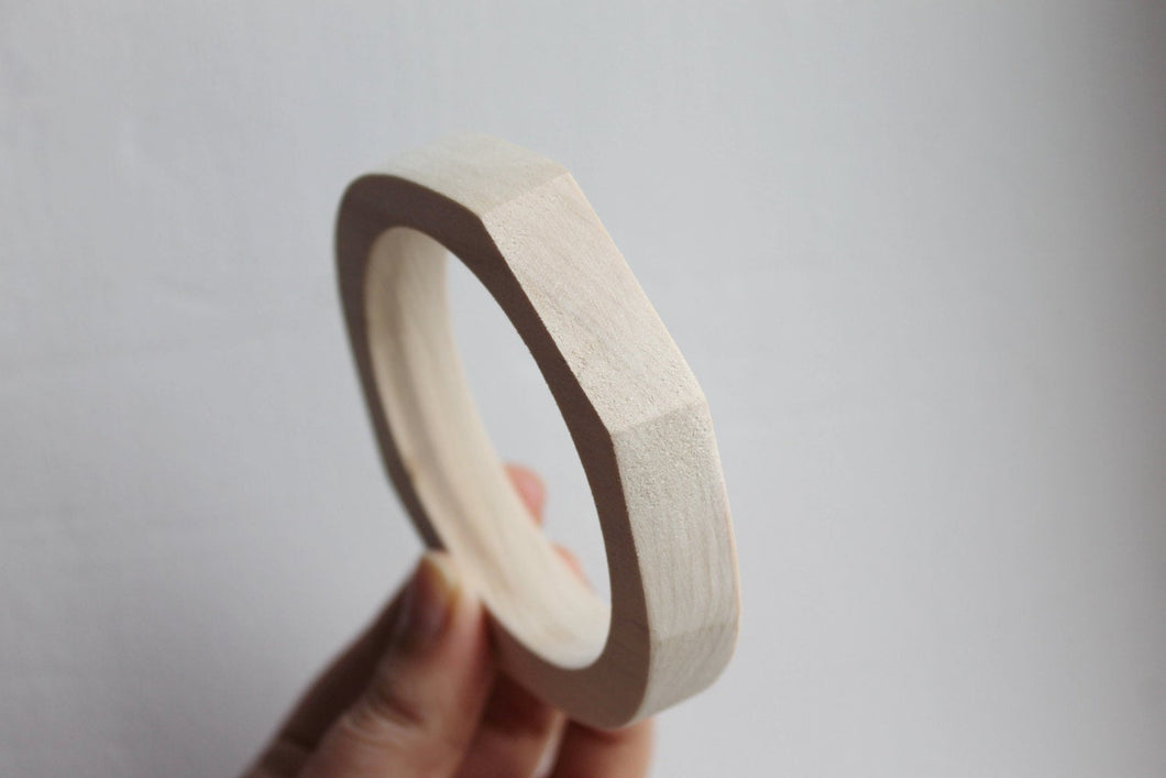 15 mm Wooden bracelet unfinished rounded rectangular - natural eco friendly
