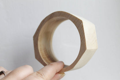 30 mm Wooden bracelet unfinished rounded rectangular - natural eco friendly