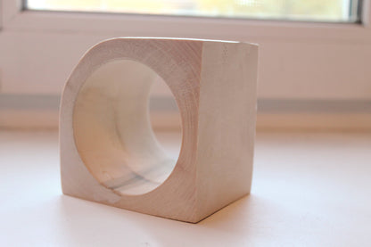 70 mm BIG Wooden bangle unfinished corner - natural eco friendly