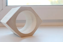 Load image into Gallery viewer, 70 mm BIG Wooden rhomboid bangle unfinished - natural eco friendly
