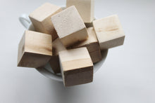 Load image into Gallery viewer, Set of 5 unfinished wooden cubes (blocks) 20x20 mm, 25x25, 35x35, 45x45 mm - natural eco friendly - Linden wood

