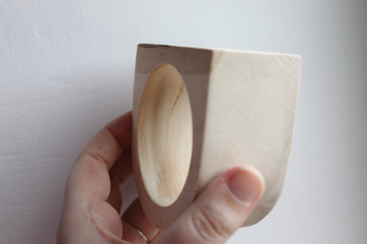 45 mm Wooden bangle unfinished round with two corners - natural eco friendly