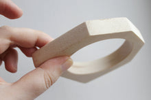 Load image into Gallery viewer, 15 mm Wooden bangle unfinished hexahedral - natural eco friendly
