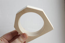Load image into Gallery viewer, 25 mm Wooden bangle unfinished hexahedral - natural eco friendly
