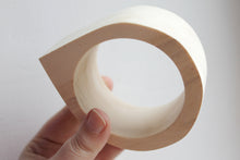 Load image into Gallery viewer, 45 mm Wooden bangle unfinished round with one corner - natural eco friendly
