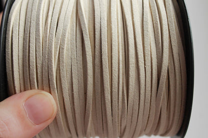 Beige Suede cord - high quality soft faux cord 2 m - 2,18  yards or 6,5 feet