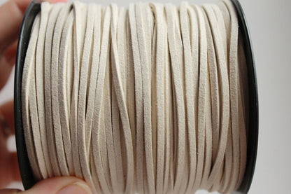 Beige Suede cord - high quality soft faux cord 2 m - 2,18  yards or 6,5 feet