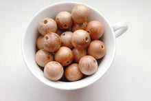 Load image into Gallery viewer, Juniper aroma beads 18 mm Natural polished - 10 pcs - eco friendly
