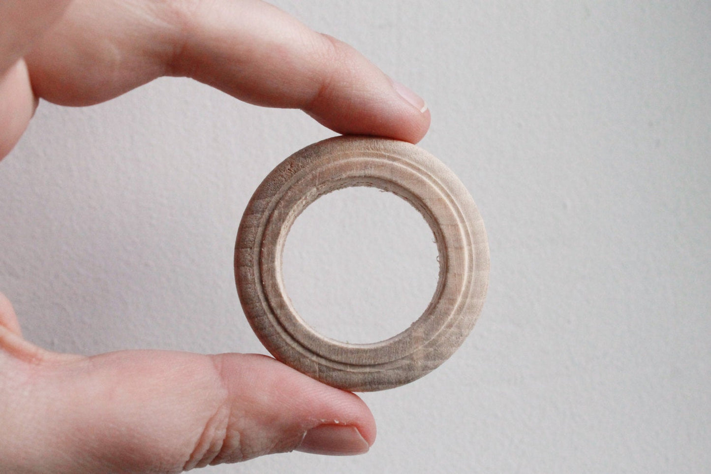 Unfinished Wooden rings - 40 mm (1,57")  - natural eco friendly - 5 pcs - made of beech wood