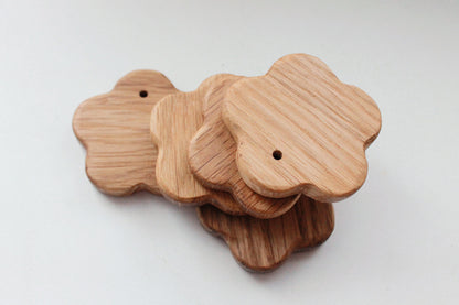 Flower-pendants. Set of 5 pendants - teethers - natural, eco friendly - made of OAK